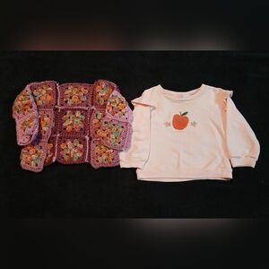 Peach Embroidered Kids Top